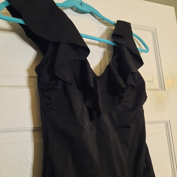 Black Ruffled Swimsuit - Picture 2 of 2